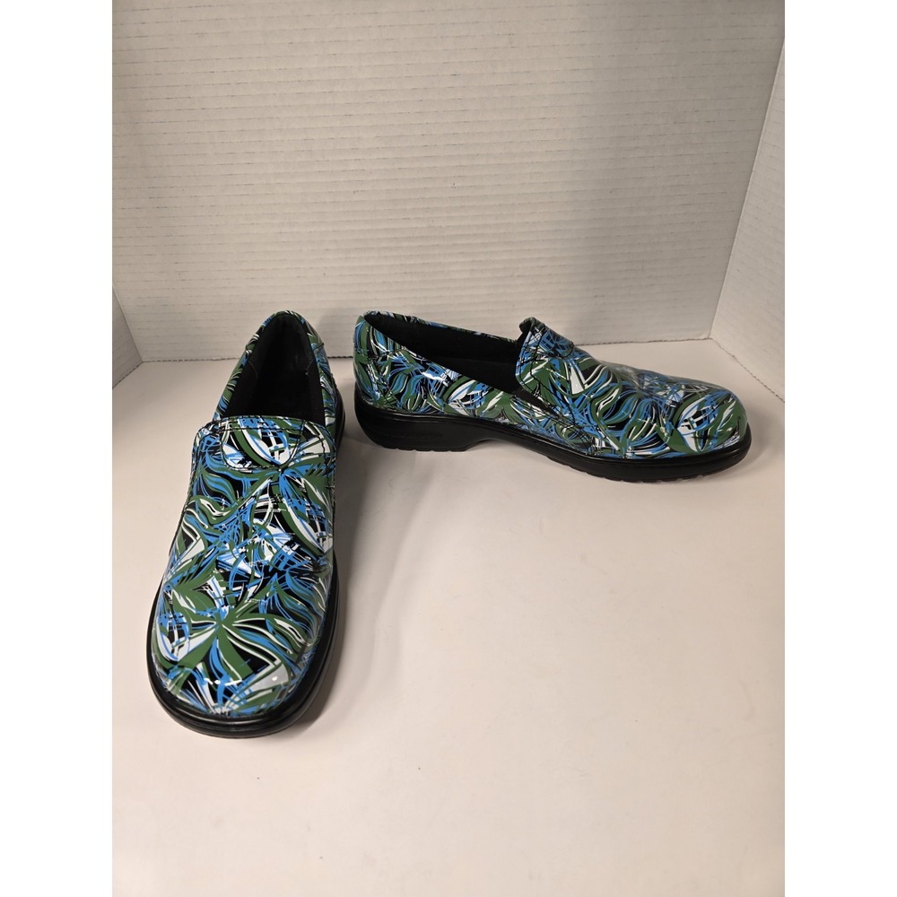 Nurse Mates Pillow Top Blue Meredith Leather Shoe Clog Women's Size 6.5 Comfort